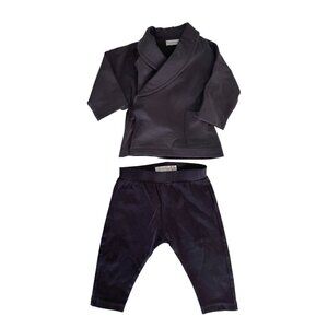 PHIL&PHAE - CROSS OVER SWEAT JACKET+PANTS - 95% ORGANIC COTTON - BROWN - 0-3 M